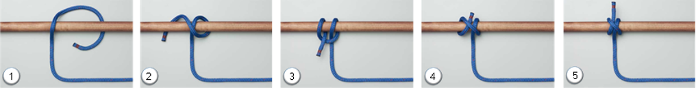 Nudo ballestrinque por chicote