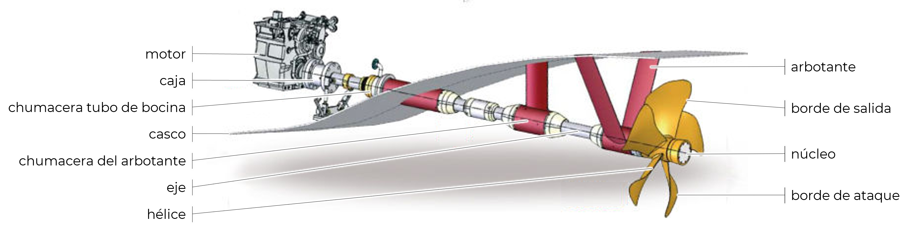 El sistema de propulsión y la hélice