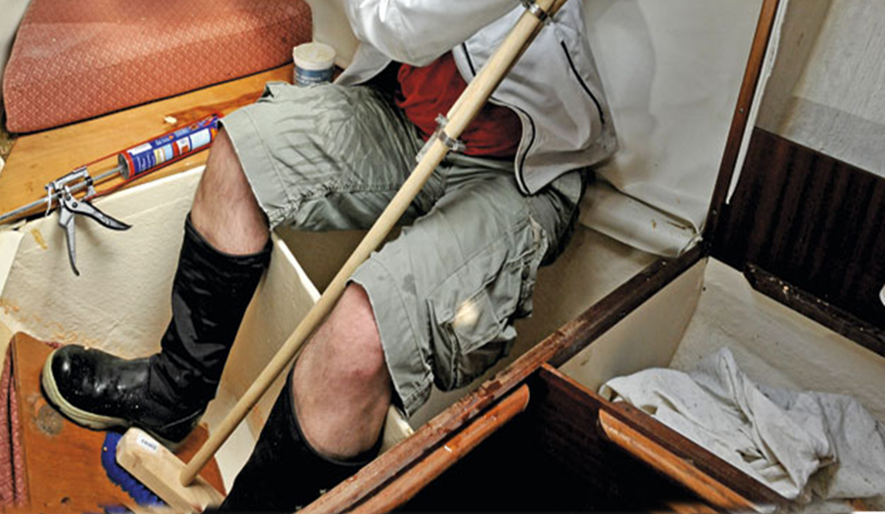 Apuntalamiento de parche sobre el casco