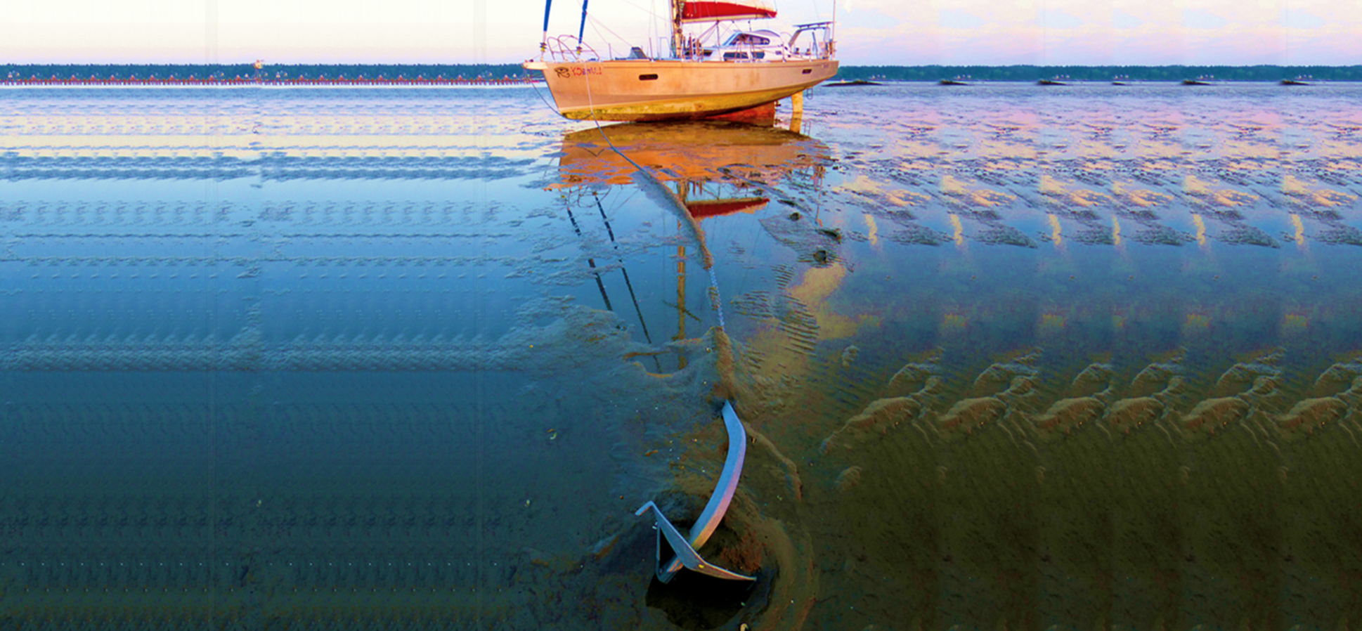 Anclado para salir de la varadura