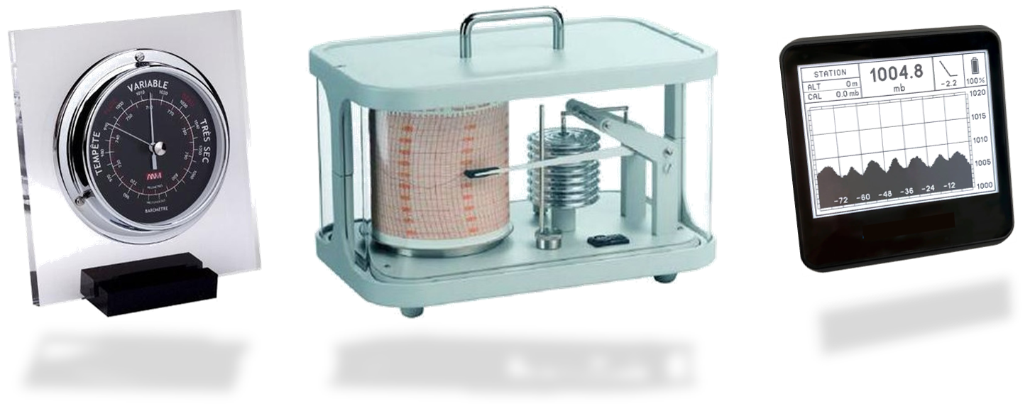 Barómetro y barógrafo analógico y digital