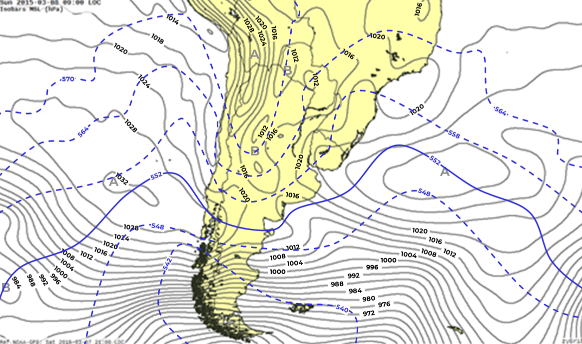 Isobaras e Isohipsas