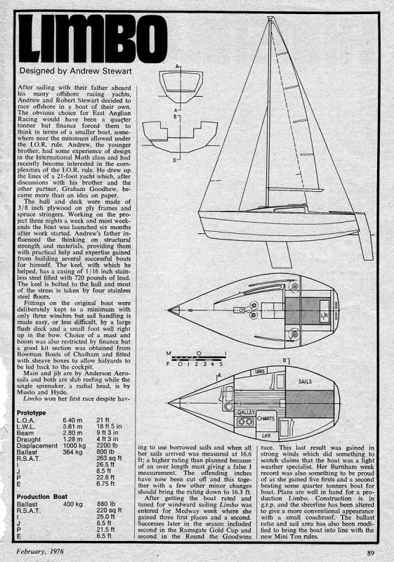 Nota de presentación del 'Limbo' en Yachting World