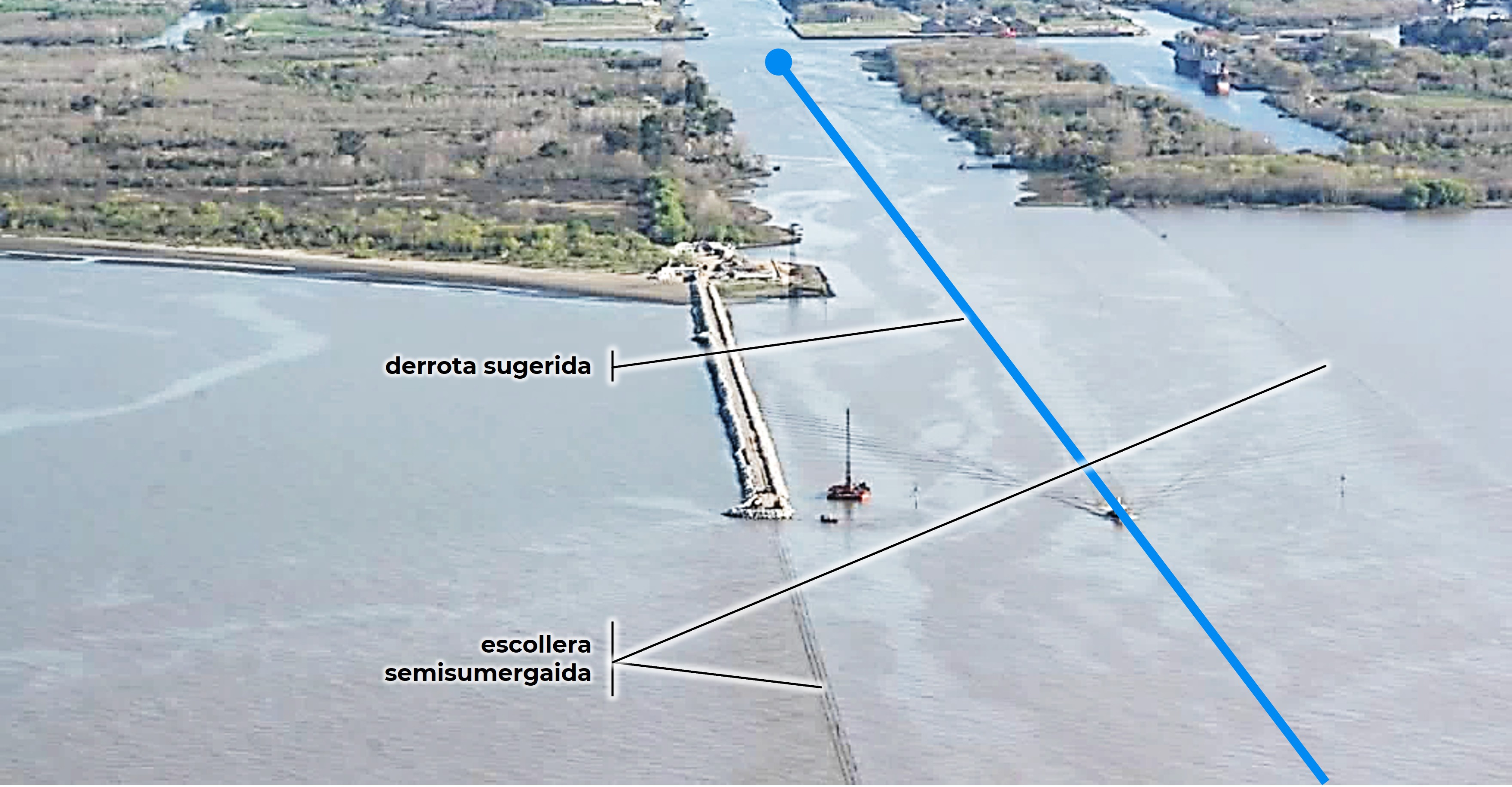Canal de Acceso al Puerto de La Plata - Detalle de escolleras sumergidas